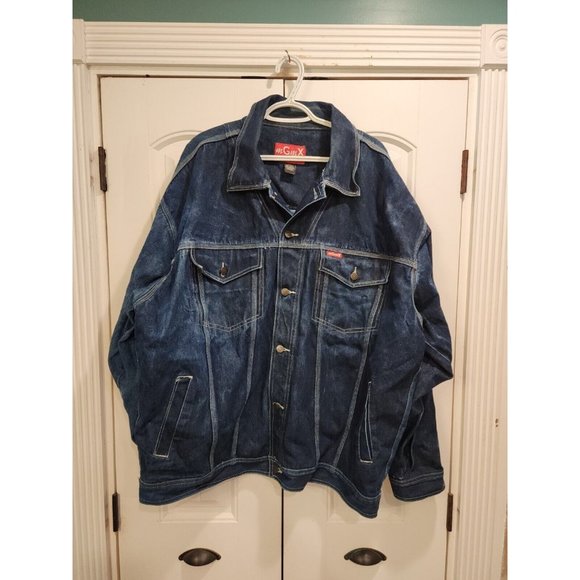 Mens XXL MGMX Mega Maxx Jean Jacket Trucker Hip-Hop Street Wear Mid-Heavy Weight - Picture 1 of 9